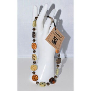 Kazuri Kenya Hand Crafted "RICHI" Fair Trade 18" Beaded Statement Necklace NWT